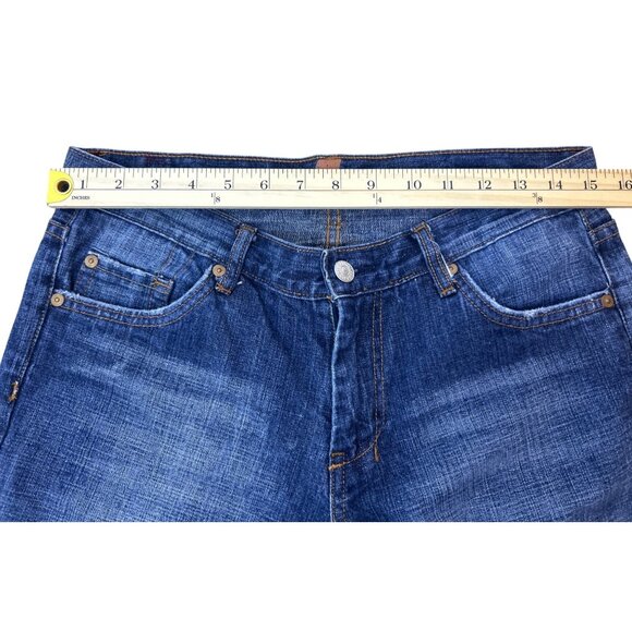 7 For All Mankind Dojo Women's Size 30 Flare Jeans Dark Wash Wide Leg 703795 - Picture 8 of 10